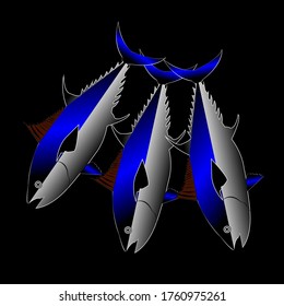 illustration vector of tuna fish. world tuna day celebration that be held on May 02 every year