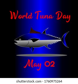 illustration vector of tuna fish. world tuna day celebration that be held on May 02 every year