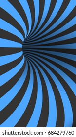 Illustration of Vector Tunnel Template. Optical Illusion Curved Vortex Hole