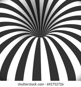 Illustration of Vector Tunnel Template. Optical Illusion Curved Vortex Hole