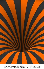 Illustration of Vector Tunnel Template. Spiral Illusion Twisted Vortex Shape