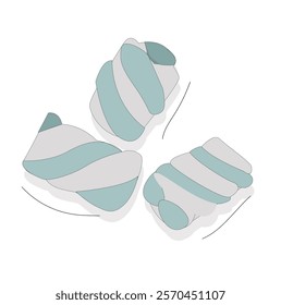 Illustration Vector Twist Marshmallows with Pastel Color