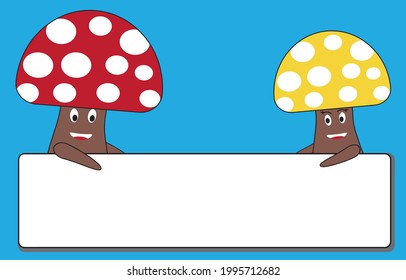 Ilustración Vector de dos setas lindas sosteniendo una pizarra blanca.