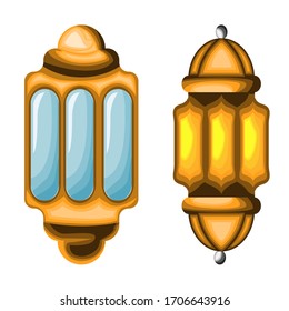 Illustration vector two lanterns for Ramadan Kareem celebrations.