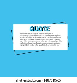 Illustration vector: typography design. Quote text box poster template concept. Bubble dialogue banner.
