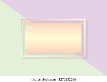 Illustration vector of typography design. Remark quote text box poster template concept. blank empty frame citation. Quotation paragraph symbol icon. double bracket comma mark. bubble dialogue banner.