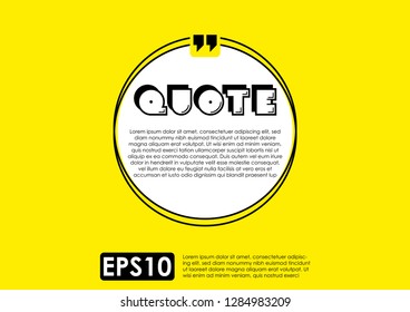 Illustration vector of typography design. Remark quote text box poster template concept. blank empty frame citation. Quotation paragraph symbol icon. double bracket comma mark. bubble dialogue banner.