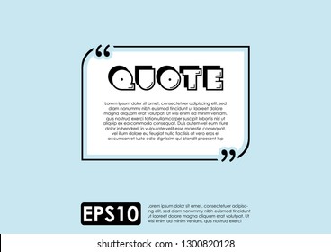 Illustration vector of typography design. Remark quote text box poster template concept. blank empty frame citation. Quotation paragraph symbol icon. double bracket comma mark. bubble dialogue banner.