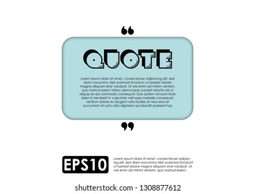 Illustration vector of typography design. Remark quote text box poster template concept. blank empty frame citation. Quotation paragraph symbol icon. double bracket comma mark. bubble dialogue banner.
