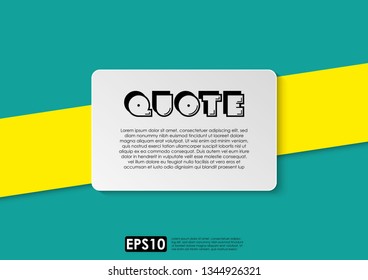 Illustration vector of typography design. Remark quote text box poster template concept. blank empty frame citation. Quotation paragraph symbol icon. double bracket comma mark. bubble dialogue banner.