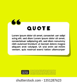  Illustration Vector: typography design. Remark quote text box poster template concept. blank empty frame citation. Quotation paragraph symbol icon. double bracket comma mark. bubble dialogue banner