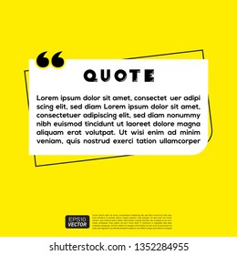 Illustration Vector: typography design. Remark quote text box poster template concept. blank empty frame citation. Quotation paragraph symbol icon. double bracket comma mark. bubble dialogue banner
