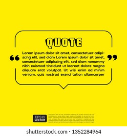 Illustration Vector: typography design. Remark quote text box poster template concept. blank empty frame citation. Quotation paragraph symbol icon. double bracket comma mark. bubble dialogue banner