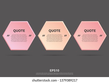 Illustration vector of typography design. Remark quote text box poster template concept. blank empty frame citation. Quotation paragraph symbol icon. double bracket comma mark. bubble dialogue banner.