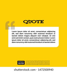 Illustration Vector: typography design. Remark quote text box poster template concept. blank empty frame citation. Quotation paragraph symbol icon. double bracket comma mark. bubble dialogue banner

