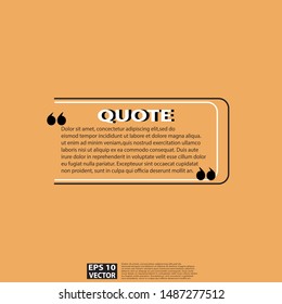 Illustration vector: typography design. Remark quote text box poster template concept. Blank empty frame citation. Question paragraph symbol icon. Double bracket comma mark. bubble dialogue banner.
