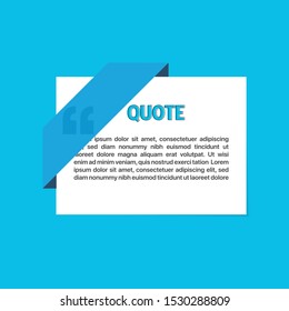 Illustration Vector: typography design. Remark quote text box poster template concept. blank empty frame citation. Quotation paragraph symbol icon. double bracket comma mark. bubble dialogue banner