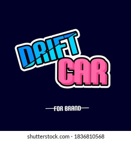 Illustration vector typography of drift car