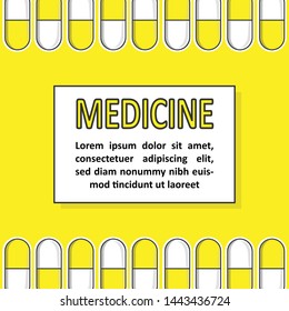 illustration vector of typography quote of medical and health design with pills shape as background. hospitality,  pharmacy and medicine concept. 