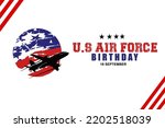 Illustration vector of U.S. Air Force Birthday. September 18. Holiday concept with silhouete aircraft. perfect for Template  background, banner, card, poster with text inscription. white background