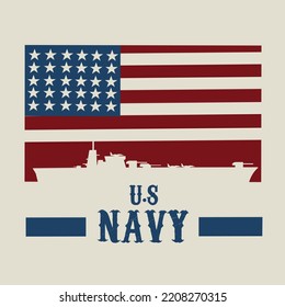 illustration vector of us navy,american flag,perfect for print,etc.