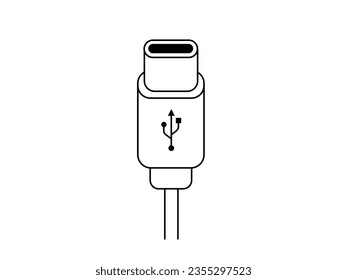 Vector de ilustración: Cable de icono USB de tipo C1