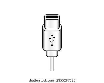 Illustration vector: USB type C icon cable