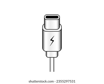 Vector de ilustración: Cable de icono USB tipo C 2