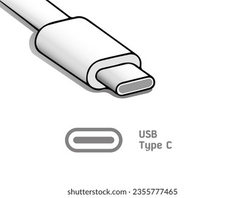 Vector de ilustración: Cable USB tipo C