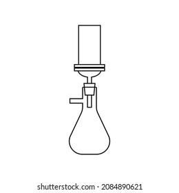 vector de ilustración de aparatos de filtro de vacío, vidrio de laboratorio