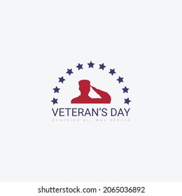 Illustration vector veteran's day honoring all who served