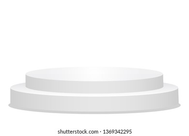 Illustration of Vector Victory Platform Template. 3D Realistic Vector Winner Stage Podium Isolated on White