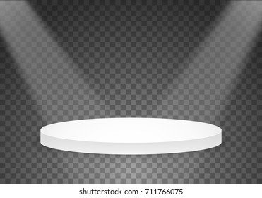Illustration of Vector Victory Platform Template. 3D Realistic Vector Winner Stage Podium with Bright Light