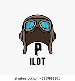 illustration vector of vintage pilot hat with glasses perfect for print and editable 