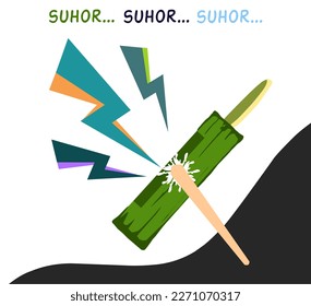 illustration, vector waking people up, sahur, fasting worship