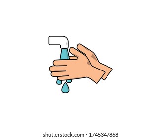 illustration vector of washing hands so that our hands are clean and can prevent germs on the hands