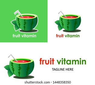 illustration vector watermelon colorful juice logo