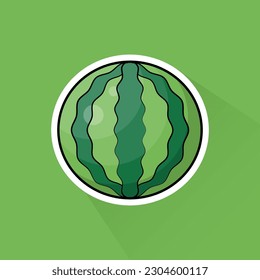 Illustration Vector of Watermelon in Flat Design