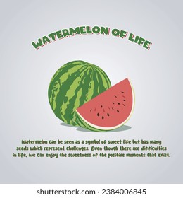 illustration vector of watermelon with philosophy