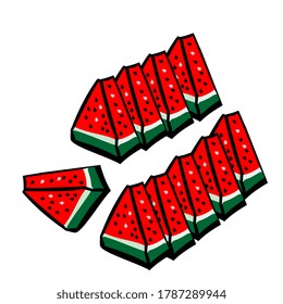 Illustration vector watermelon, vector, symbol, icon, food