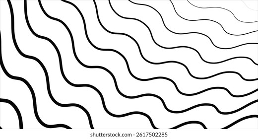 Illustration, vector, wave pattern, background, lines, black and white, banner, website.