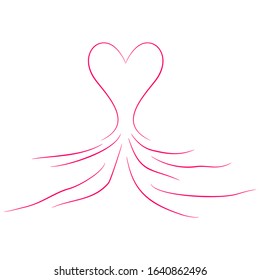 Illustration vector of wavy lines that make up the heart