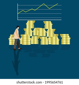 plantilla de icono del sitio web del vector de ilustración. crecimiento económico