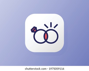 Illustration vector of wedding rings icon design with duotone style. Perfect for logo, website, presentation, application, social media, and more.