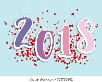 illustration vector of welcome 2018 abstract background with ultra violet color tone