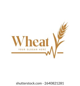 Illustration vector of wheat logo, icon of wheat agliculture on white background