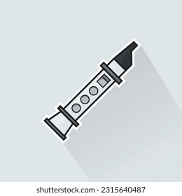 Illustration Vector of White Flute in Flat Design