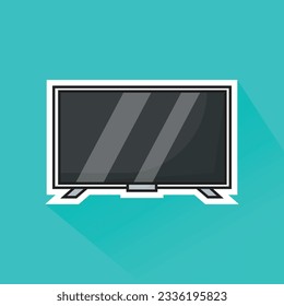 Vector de ilustración de la televisión blanca 2 en diseño plano