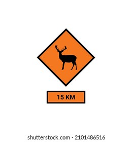 Signo de advertencia de animales salvajes del vector de ilustración