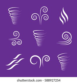Illustration vector of wind icon collection set